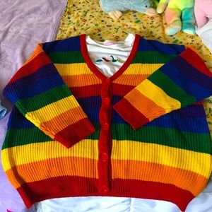 WC Japan Stripe Rainbow Knit Cardigan